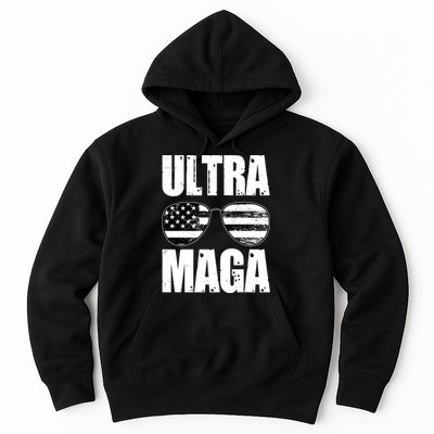 Ultra Maga USA Flag Sunglasses Hoodie