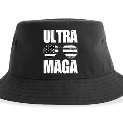 Ultra Maga USA Flag Sunglasses Sustainable Bucket Hat