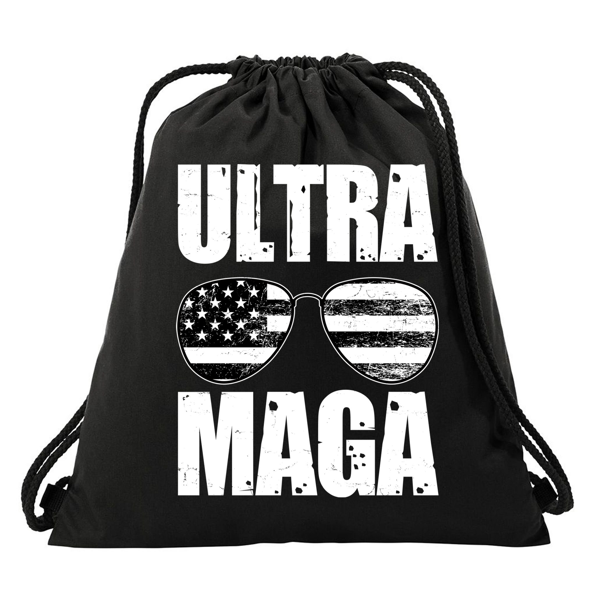 Ultra Maga USA Flag Sunglasses Drawstring Bag