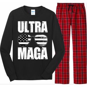 Ultra Maga USA Flag Sunglasses Long Sleeve Pajama Set