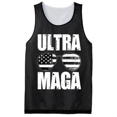 Ultra Maga USA Flag Sunglasses Mesh Reversible Basketball Jersey Tank