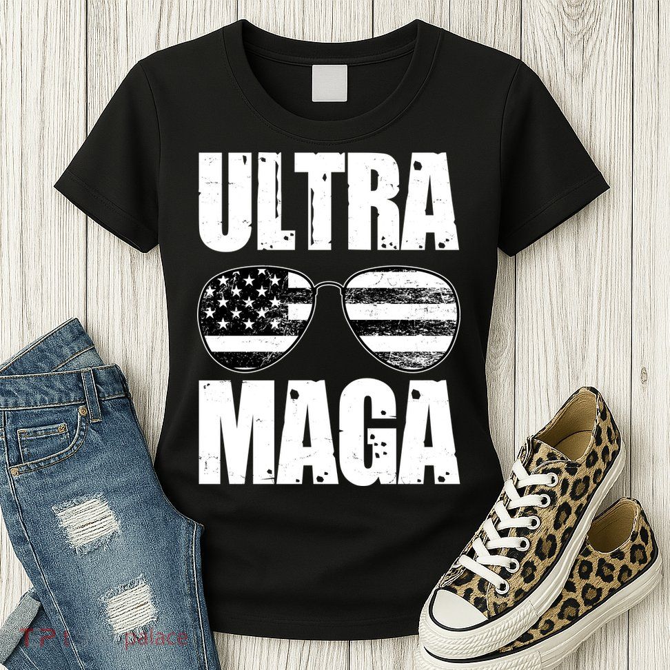 Ultra Maga USA Flag Sunglasses Women's T-Shirt