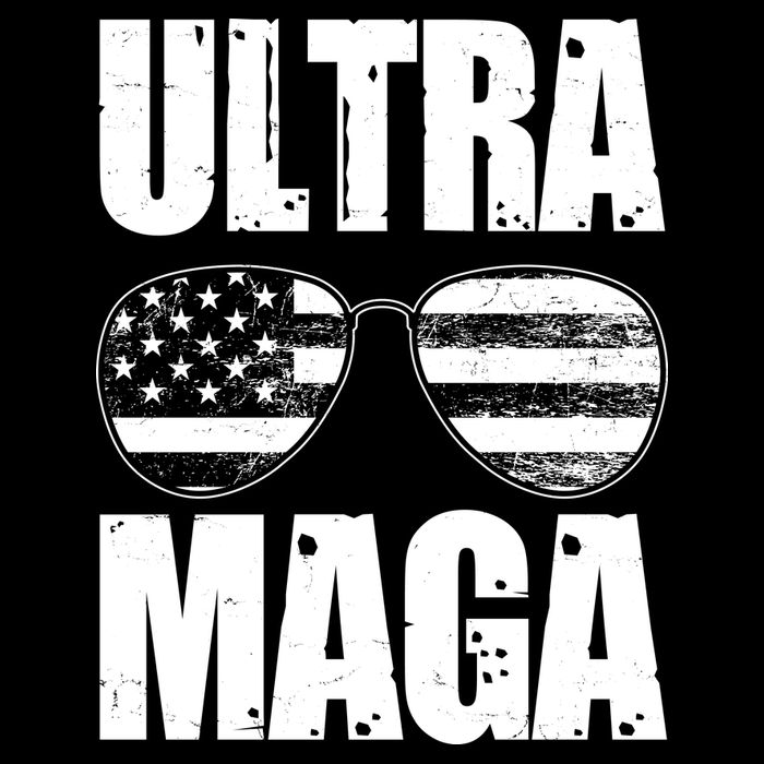 Ultra Maga USA Flag Sunglasses Wool Snapback Cap