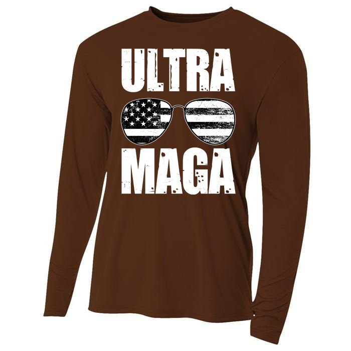 Ultra Maga USA Flag Sunglasses Cooling Performance Long Sleeve Crew