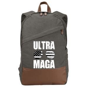 Ultra Maga USA Flag Sunglasses Cotton Canvas Backpack