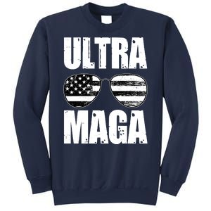 Ultra Maga USA Flag Sunglasses Sweatshirt