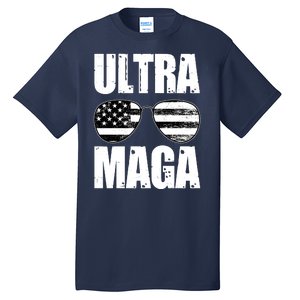 Ultra Maga USA Flag Sunglasses Tall T-Shirt