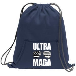 Ultra Maga USA Flag Sunglasses Sweatshirt Cinch Pack Bag