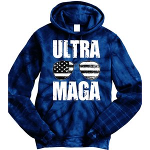 Ultra Maga USA Flag Sunglasses Tie Dye Hoodie