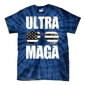 Ultra Maga USA Flag Sunglasses Tie-Dye T-Shirt