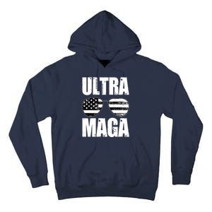 Ultra Maga USA Flag Sunglasses Tall Hoodie