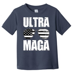 Ultra Maga USA Flag Sunglasses Toddler T-Shirt