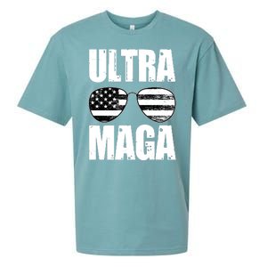 Ultra Maga USA Flag Sunglasses Sueded Cloud Jersey T-Shirt