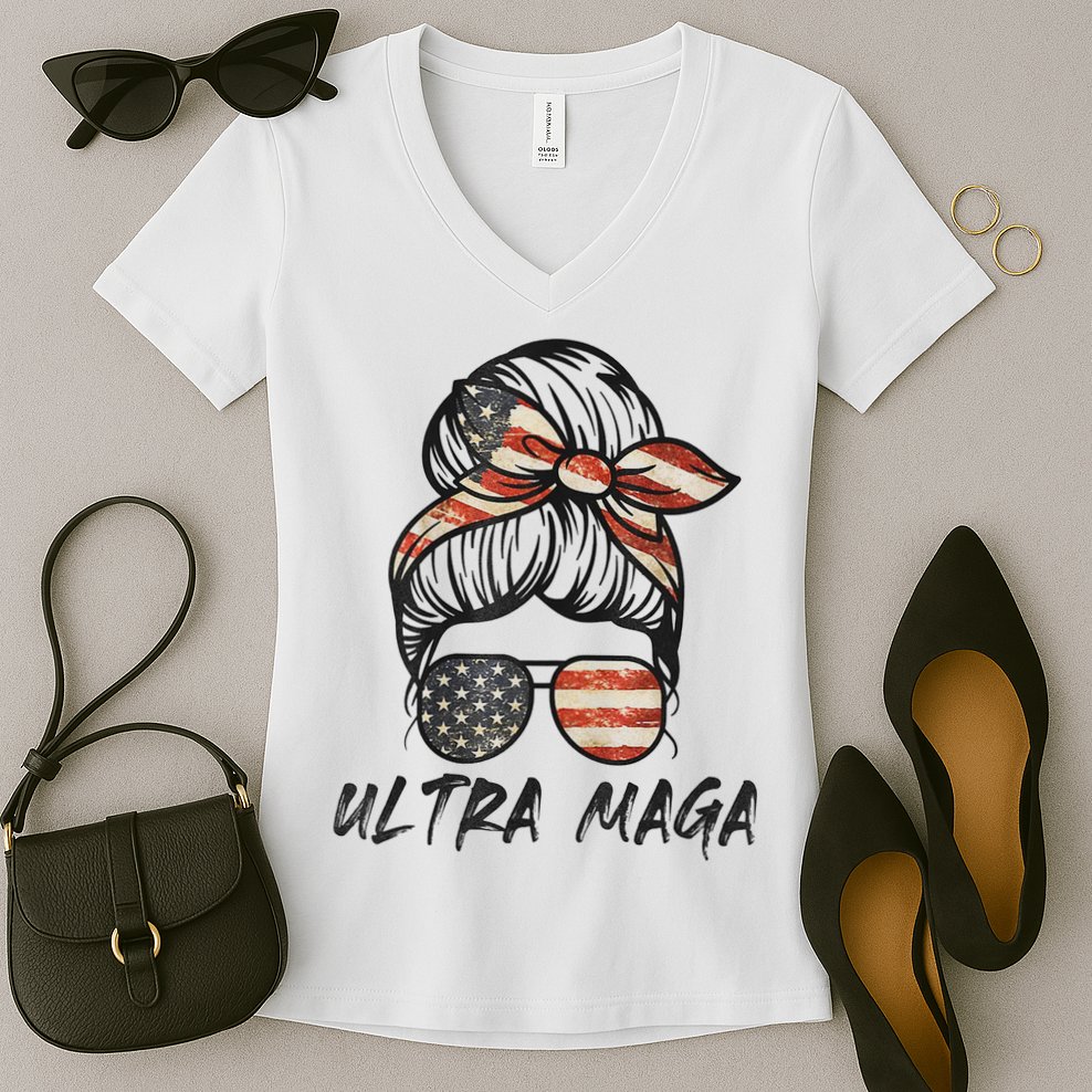 Ultra Maga USA Women's V-Neck T-Shirt