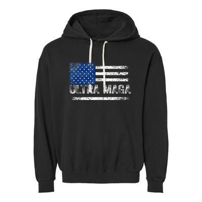 Ultra Maga Us Flag Usa Top American Ultra Mega Garment-Dyed Fleece Hoodie