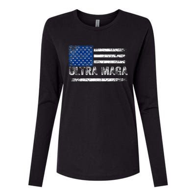 Ultra Maga Us Flag Usa Top American Ultra Mega Womens Cotton Relaxed Long Sleeve T-Shirt