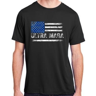 Ultra Maga Us Flag Usa Top American Ultra Mega Adult ChromaSoft Performance T-Shirt