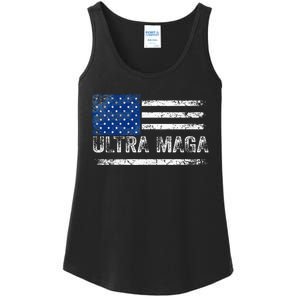 Ultra Maga Us Flag Usa Top American Ultra Mega Ladies Essential Tank