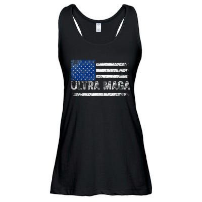 Ultra Maga Us Flag Usa Top American Ultra Mega Ladies Essential Flowy Tank