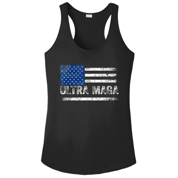 Ultra Maga Us Flag Usa Top American Ultra Mega Ladies PosiCharge Competitor Racerback Tank