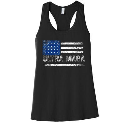 Ultra Maga Us Flag Usa Top American Ultra Mega Women's Racerback Tank