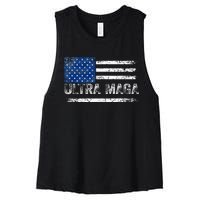 Ultra Maga Us Flag Usa Top American Ultra Mega Women's Racerback Cropped Tank