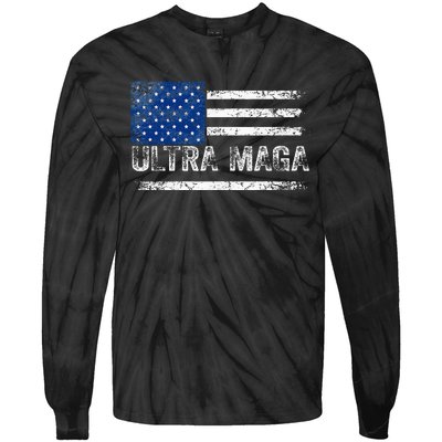 Ultra Maga Us Flag Usa Top American Ultra Mega Tie-Dye Long Sleeve Shirt