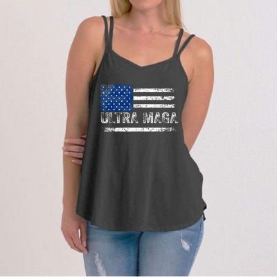 Ultra Maga Us Flag Usa Top American Ultra Mega Women's Strappy Tank