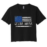 Ultra Maga Us Flag Usa Top American Ultra Mega Women's Crop Top Tee