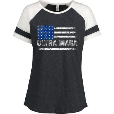 Ultra Maga Us Flag Usa Top American Ultra Mega Enza Ladies Jersey Colorblock Tee