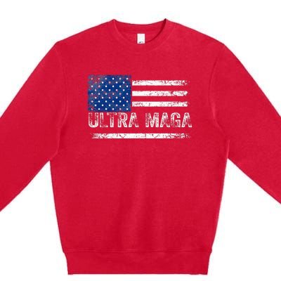 Ultra Maga Us Flag Usa Top American Ultra Mega Premium Crewneck Sweatshirt