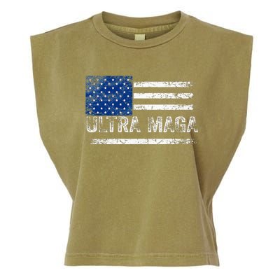 Ultra Maga Us Flag Usa Top American Ultra Mega Garment-Dyed Women's Muscle Tee