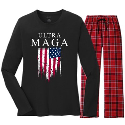 Ultra Maga Women's Long Sleeve Flannel Pajama Set 