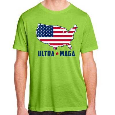 Ultra Maga United States Map Adult ChromaSoft Performance T-Shirt