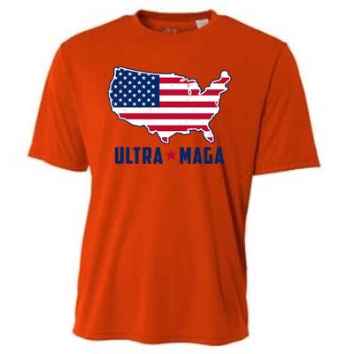 Ultra Maga United States Map Cooling Performance Crew T-Shirt