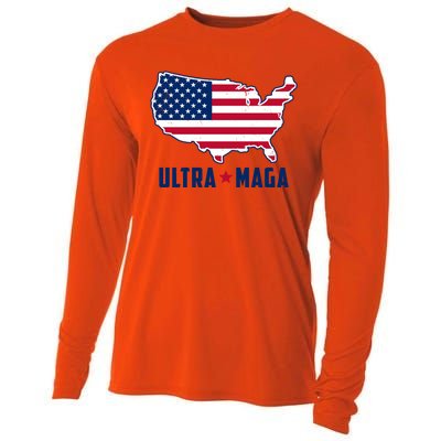 Ultra Maga United States Map Cooling Performance Long Sleeve Crew