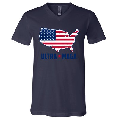 Ultra Maga United States Map V-Neck T-Shirt