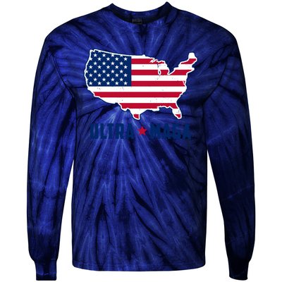 Ultra Maga United States Map Tie-Dye Long Sleeve Shirt