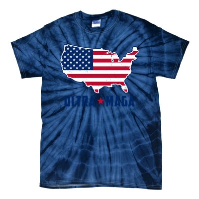 Ultra Maga United States Map Tie-Dye T-Shirt