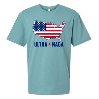 Ultra Maga United States Map Sueded Cloud Jersey T-Shirt