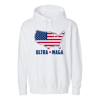 Ultra Maga United States Map Garment-Dyed Fleece Hoodie