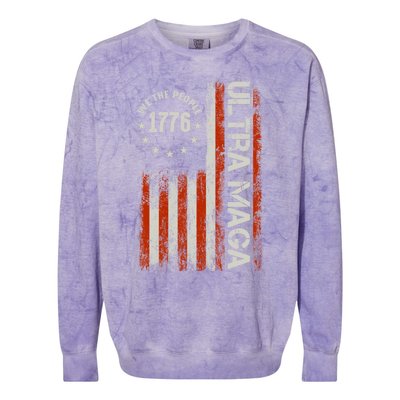 Ultra Maga 1776 We The People Colorblast Crewneck Sweatshirt