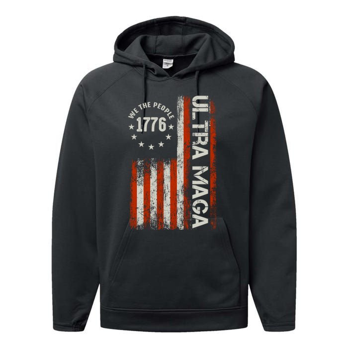 Ultra Maga 1776 We The People Performance Fleece Hoodie