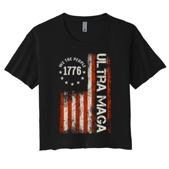 Ultra Maga 1776 We The People Women's Crop Top Tee