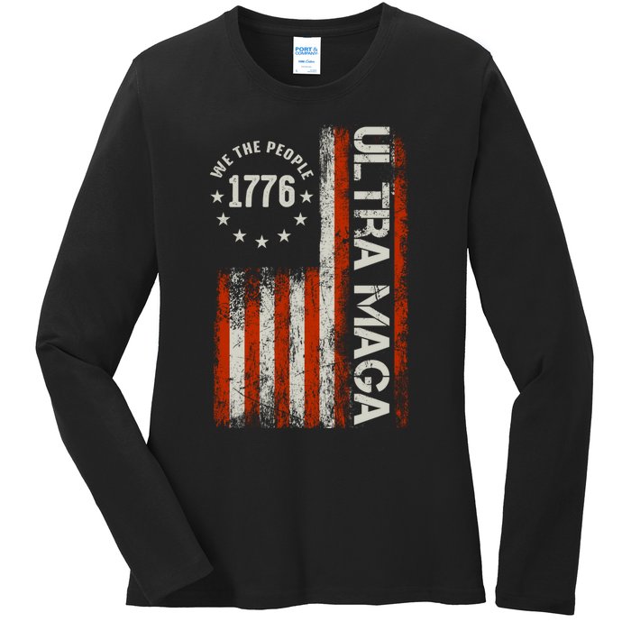 Ultra Maga 1776 We The People Ladies Long Sleeve Shirt