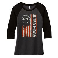 Ultra Maga 1776 We The People Women's Tri-Blend 3/4-Sleeve Raglan Shirt