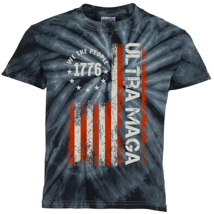 Ultra Maga 1776 We The People Kids Tie-Dye T-Shirt