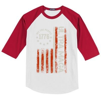 Ultra Maga 1776 We The People Kids Colorblock Raglan Jersey