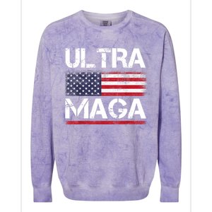 Ultra Maga US Flag American Flag 1 Colorblast Crewneck Sweatshirt