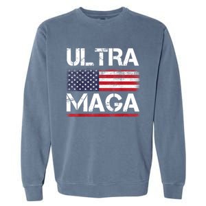 Ultra Maga US Flag American Flag 1 Garment-Dyed Sweatshirt